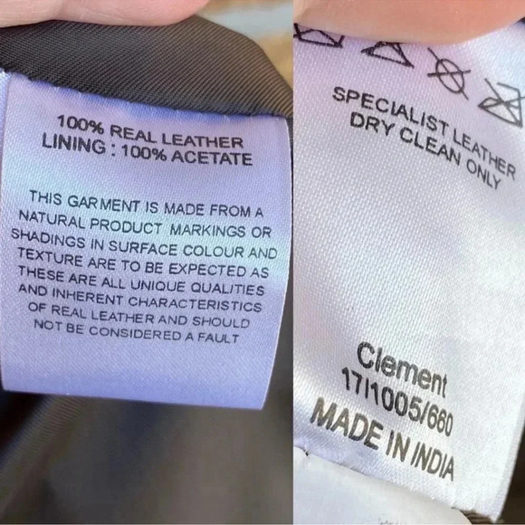 REISS double breasted leather jacket Sz 10 - Picture 16 of 16